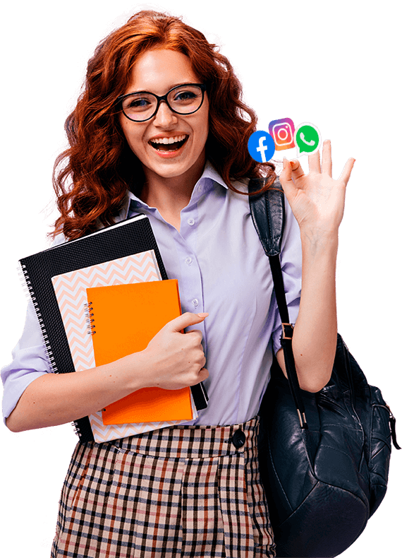 The girl are pointing to the left side